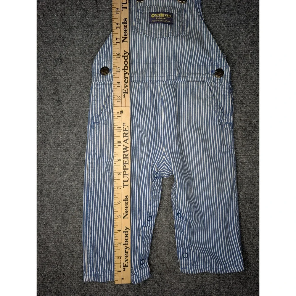 Vintage OshKosh B'Gosh‎ Vestbak Overalls 18 Months Baby Railroad Stripe USA Made